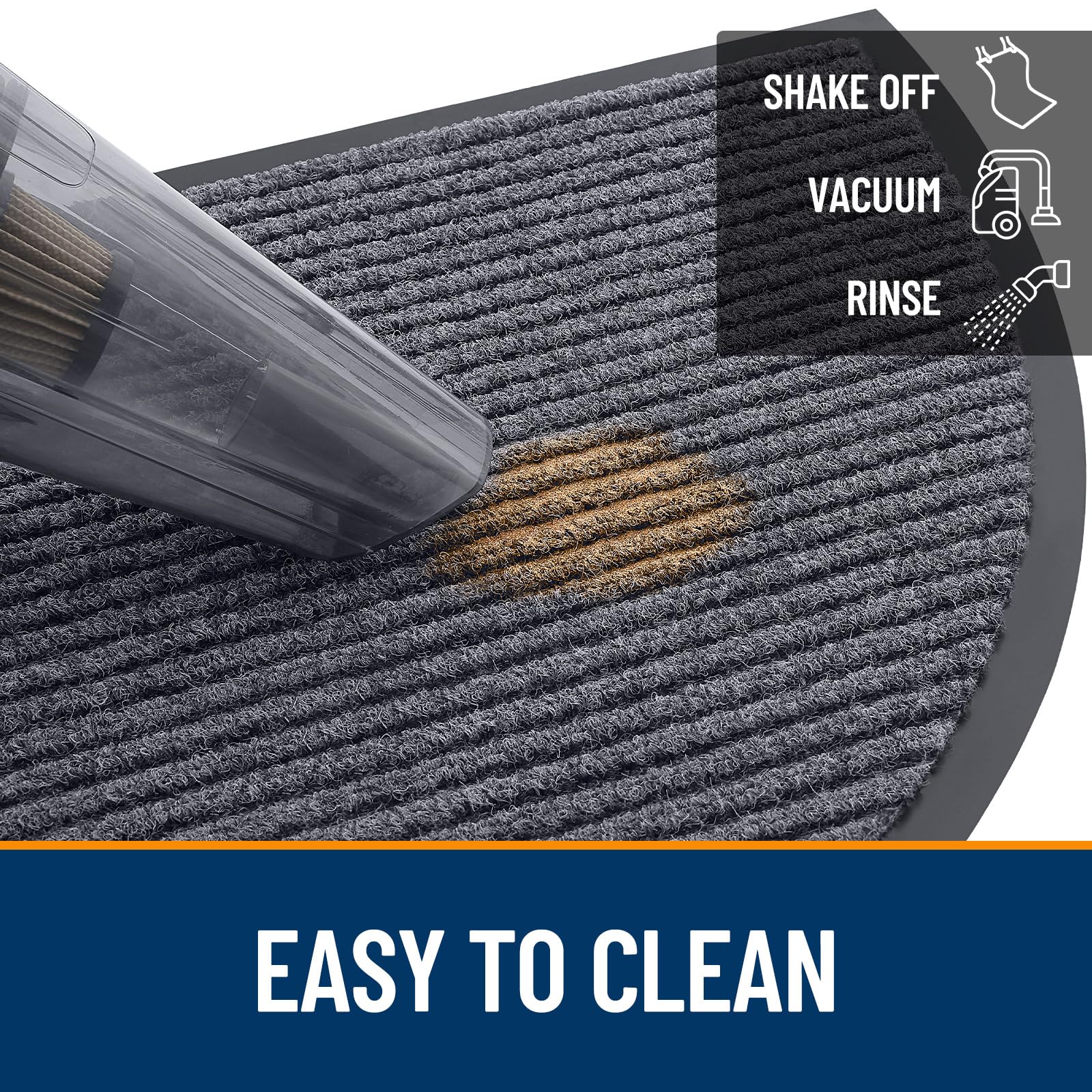 OLANLY Half Circle Front Door Mat cleaning demonstration