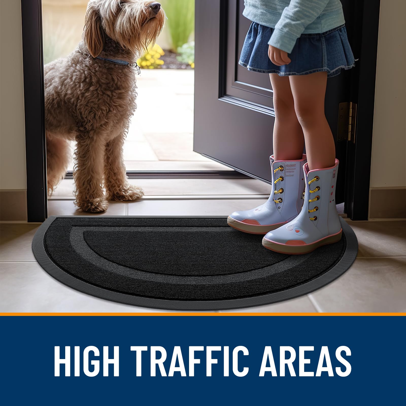 OLANLY Half Circle Mat rolled for easy storage