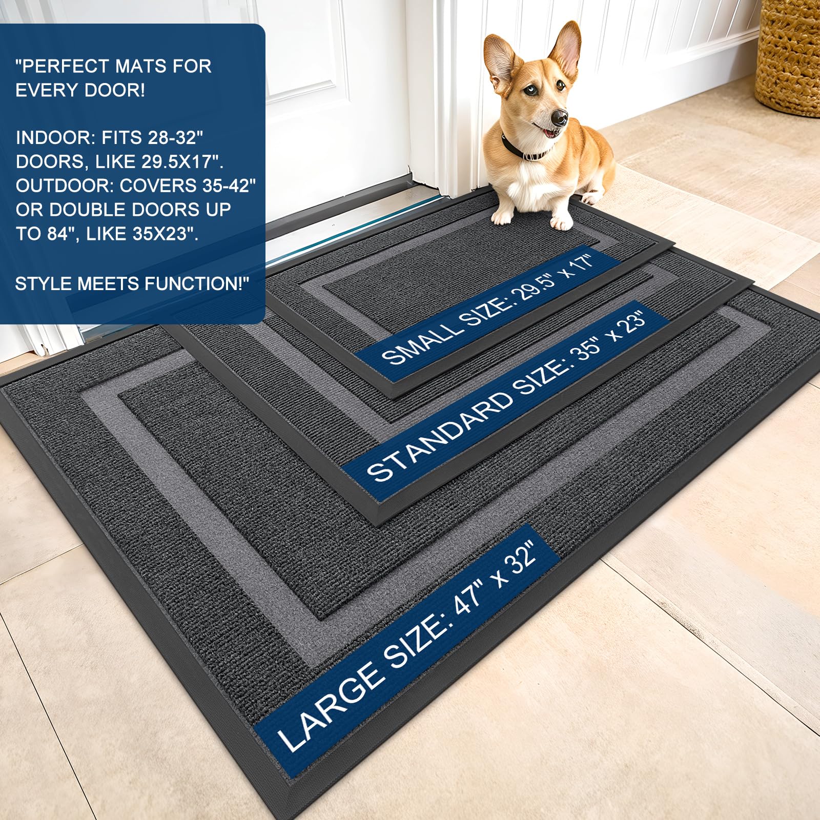OLANLY heavy-duty doormat showing deep grooves