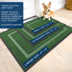 OLANLY heavy-duty doormat side view with natural rubber backing