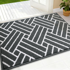 OLANLY Indoor Door Mat 32x20 charcoal front view