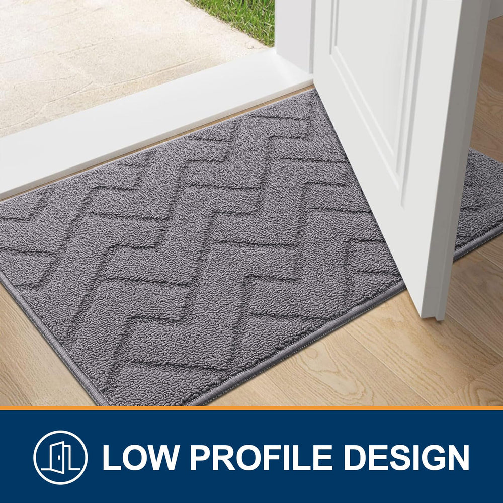 OLANLY Indoor Door Mat 32x20 grey cleaning with hose