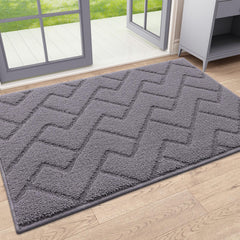 OLANLY Indoor Door Mat 32x20 grey front view