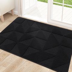 OLANLY Indoor Door Mat 32x20 inches black front view