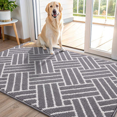 OLANLY Indoor Door Mat 40x32 grey front view