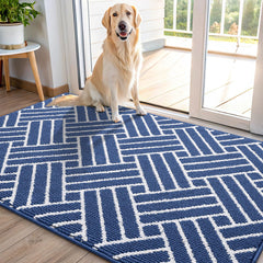 OLANLY Indoor Door Mat 48x32 navy front view