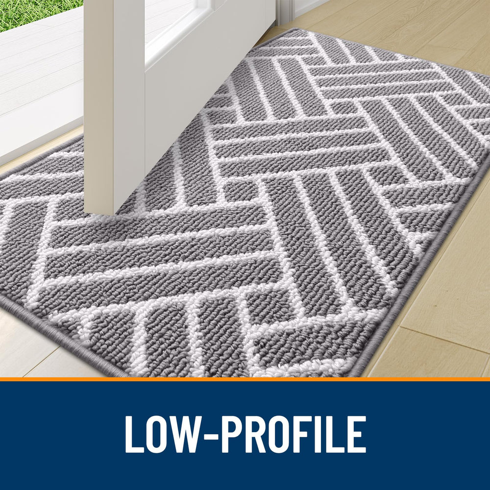 OLANLY Indoor Door Mat 70x23 grey geometric pattern