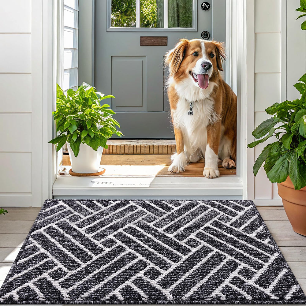 OLANLY Indoor Door Mat geometric pattern front view