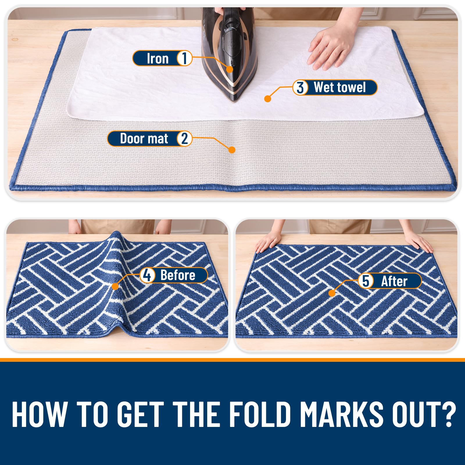 OLANLY Indoor Door Mat in modern home setting
