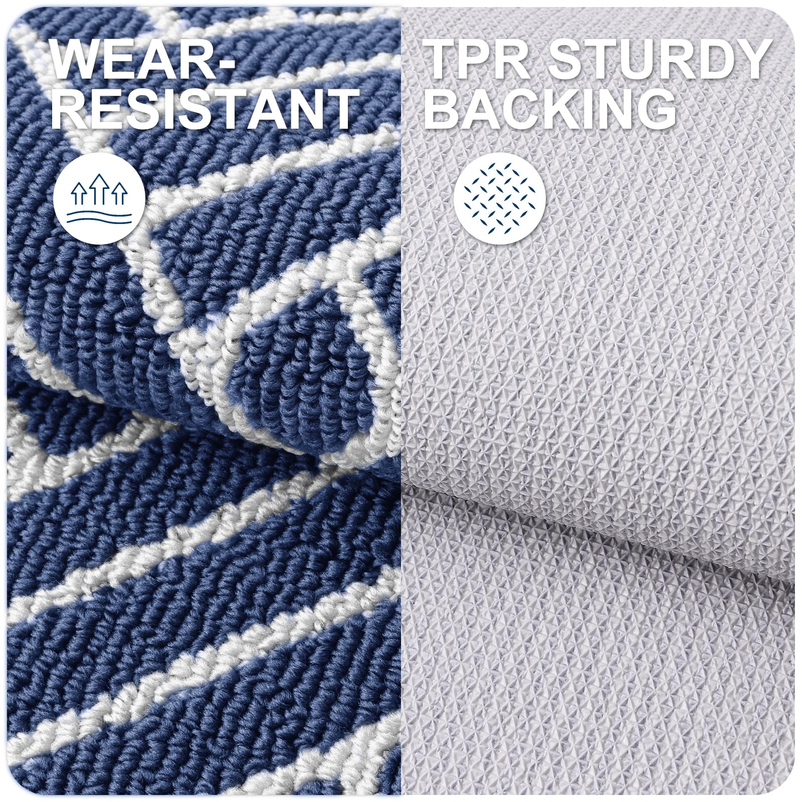 OLANLY Indoor Door Mat TPR backing close-up