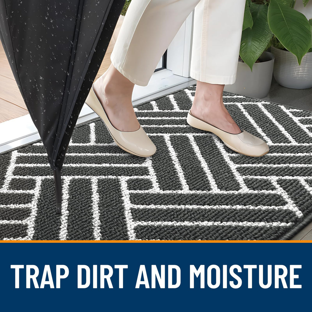 OLANLY Indoor Door Mat with geometric pattern