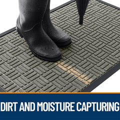 OLANLY low-profile doormat fitting under a door