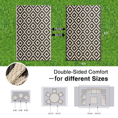 OLANLY Outdoor Rug 4x6 ft lightweight for easy portability