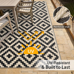 OLANLY Outdoor Rug 4x6 ft with smooth surface underfoot