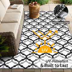 OLANLY Outdoor Rug 5x8 ft close-up of braided texture