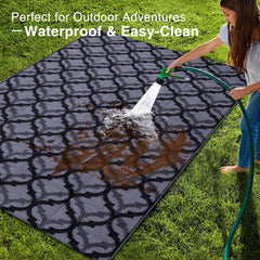 OLANLY Outdoor Rug 5x8 ft displayed on patio