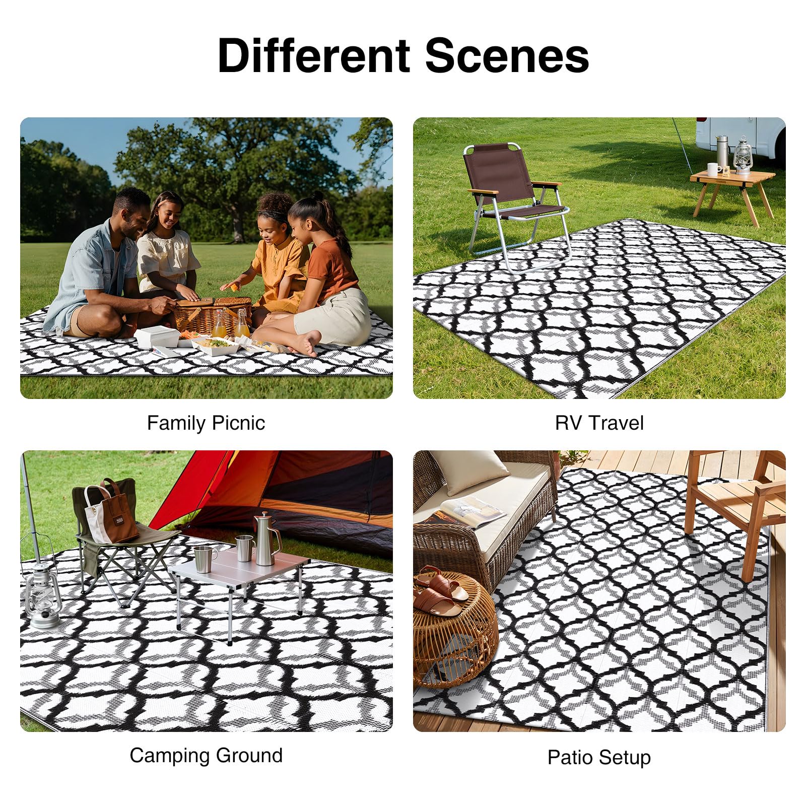 OLANLY Outdoor Rug 5x8 ft displaying UV resistance