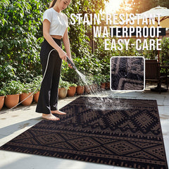 OLANLY Outdoor Rug 5x8 ft lightweight and portable with carry bag