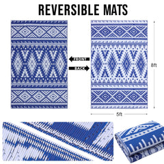 OLANLY Outdoor Rug 5x8 ft rolled up with carry bag