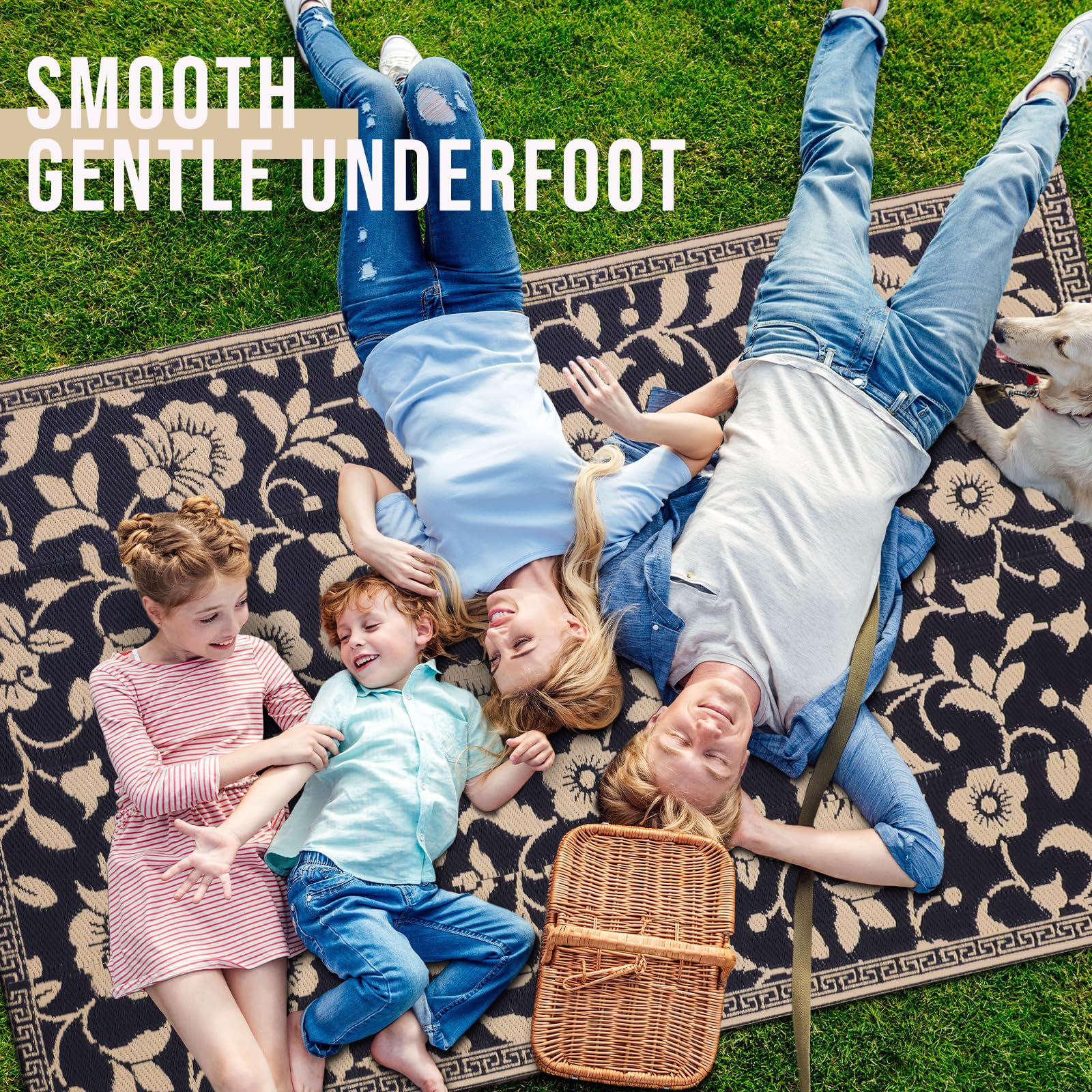 OLANLY Outdoor Rug 5x8 ft showing texture and softness
