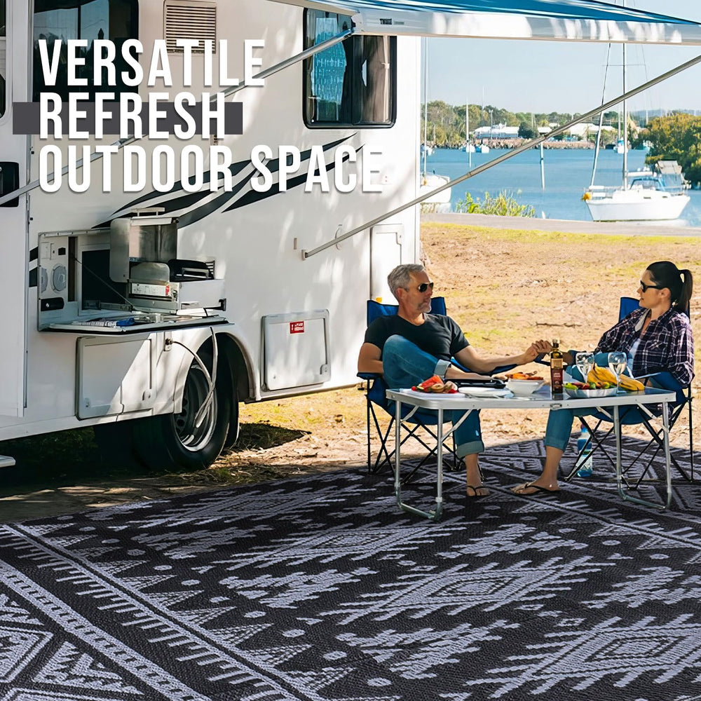 OLANLY Outdoor Rug 5x8 ft waterproof material demonstration