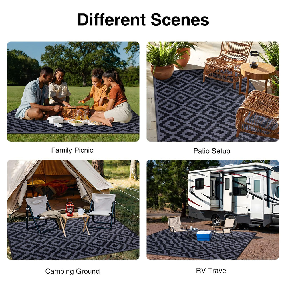 OLANLY Outdoor Rug 6x9 ft dimensions and packaging