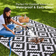 OLANLY outdoor rug 6x9 ft lightweight and portable folded