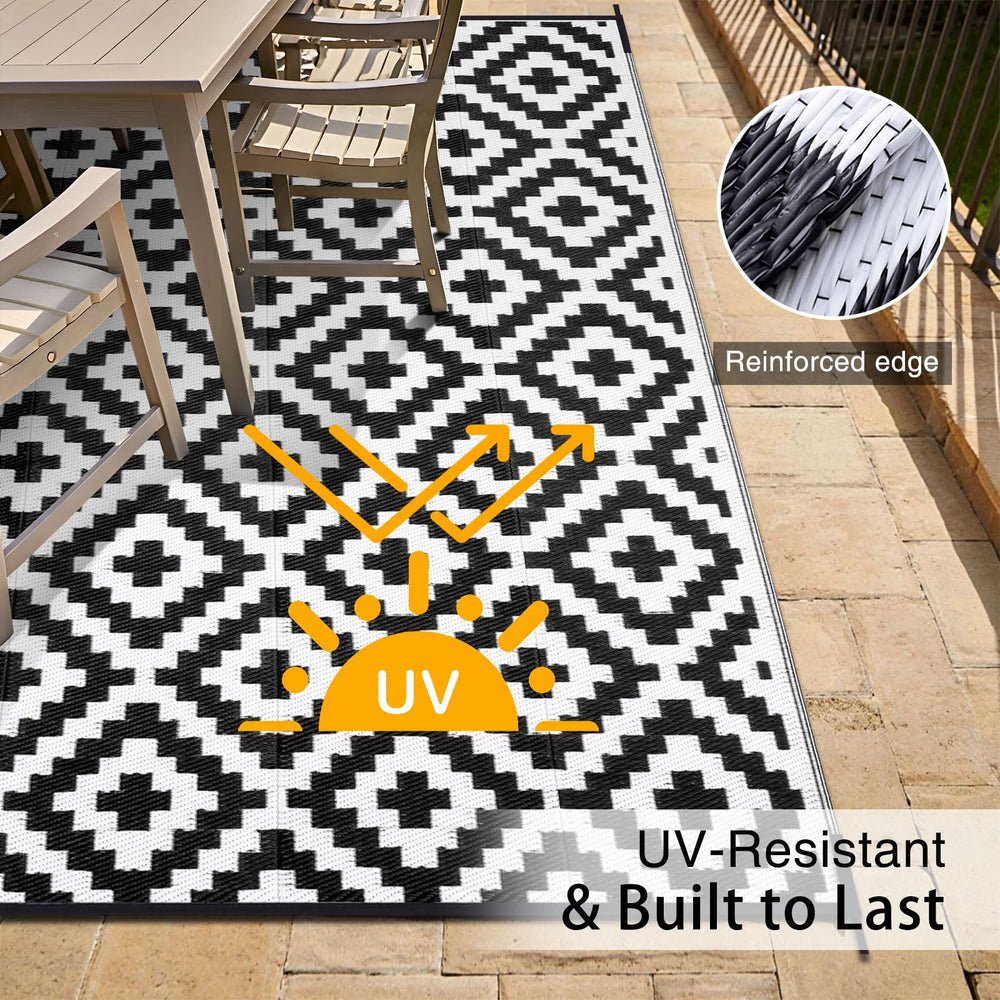 OLANLY outdoor rug 6x9 ft smooth surface underfoot