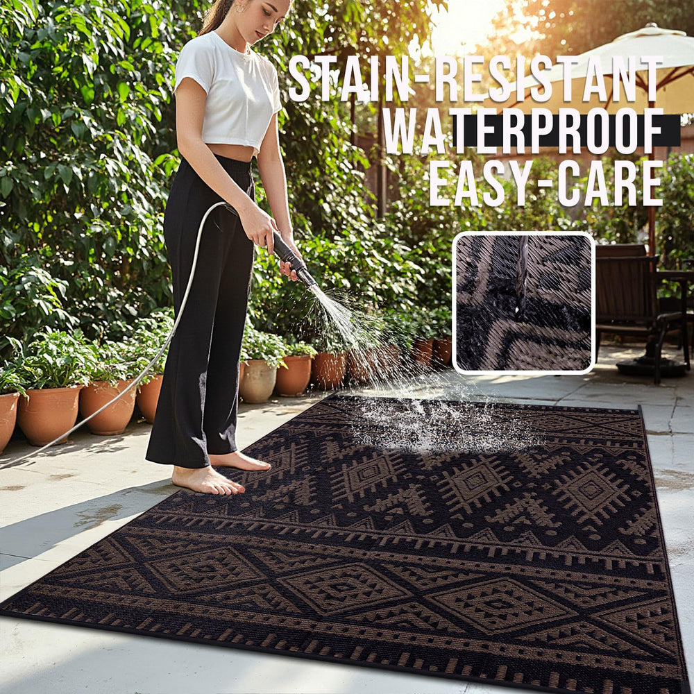 OLANLY Outdoor Rug 6x9 ft waterproof and fast-drying material close-up