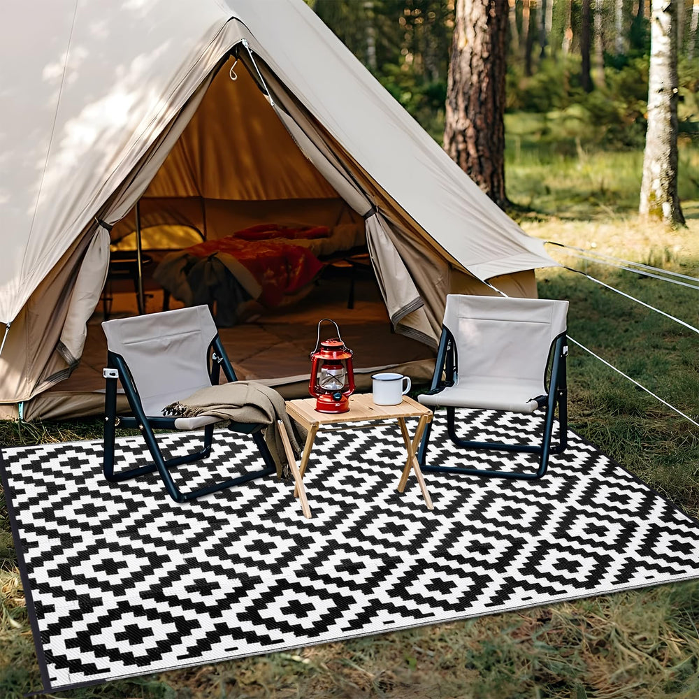 OLANLY outdoor rug 6x9 ft with reinforcement edges