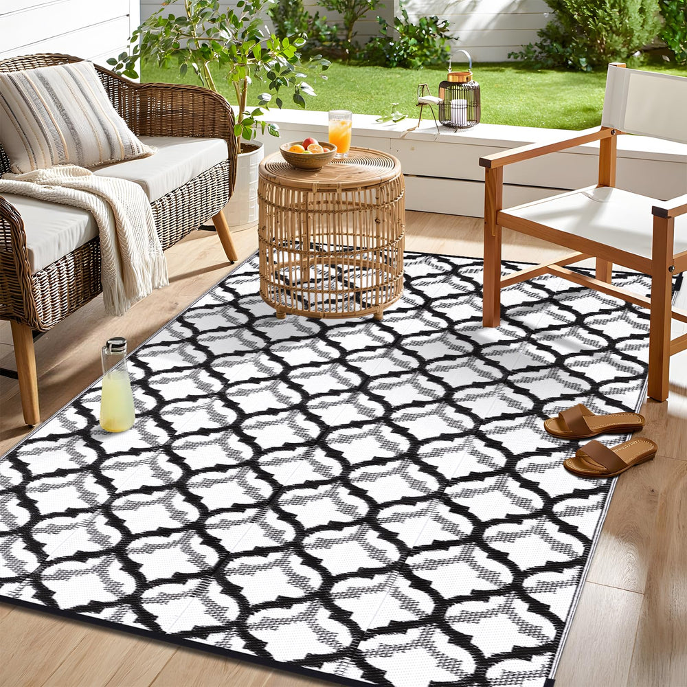 OLANLY Outdoor Rug 8x10 ft rolled for storage