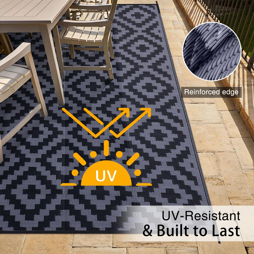 OLANLY Outdoor Rug 8x10 ft rolled up for storage