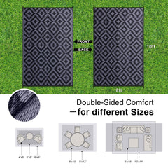 OLANLY Outdoor Rug 8x10 ft showing geometric pattern