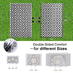 OLANLY outdoor rug folded for portability