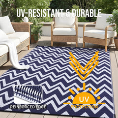 OLANLY outdoor rug in a backyard setting