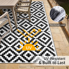 OLANLY outdoor rug on patio setting