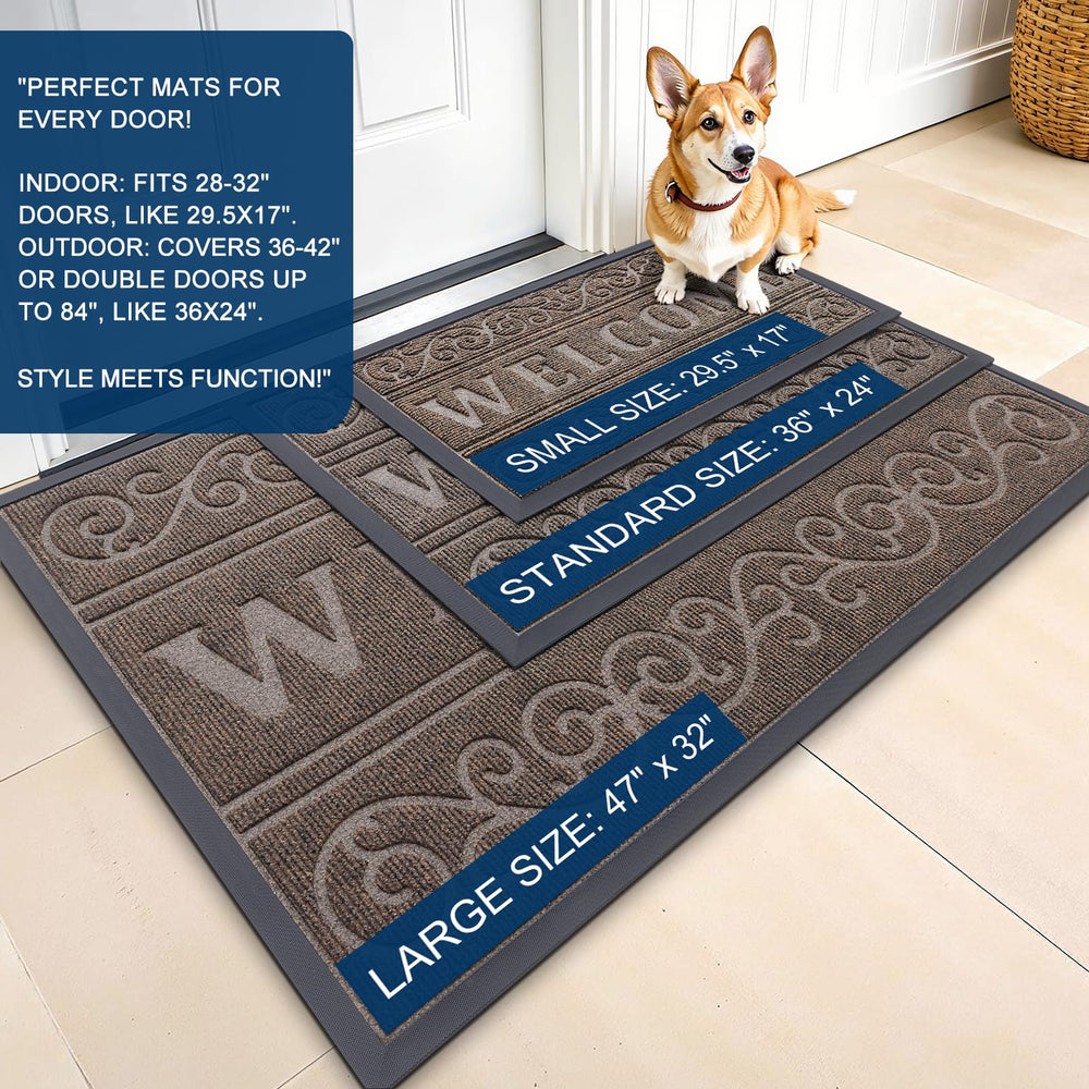 OLANLY Welcome Door Mat 36x24 displayed at an entrance