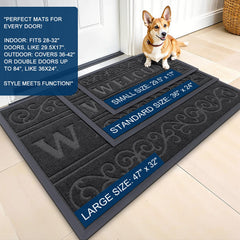 OLANLY Welcome Door Mat 36x24 in outdoor setting