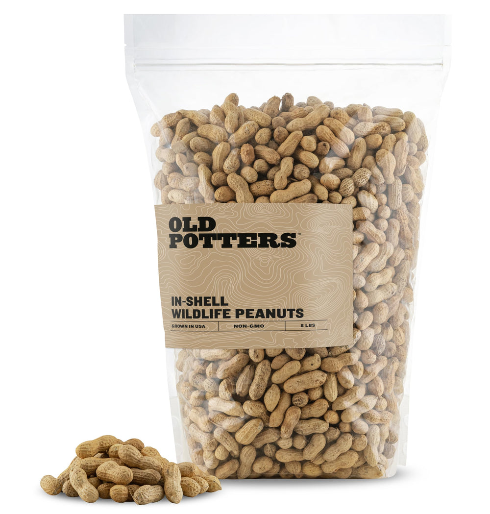 Old Potters 8 lbs in-shell peanuts for wildlife, front view