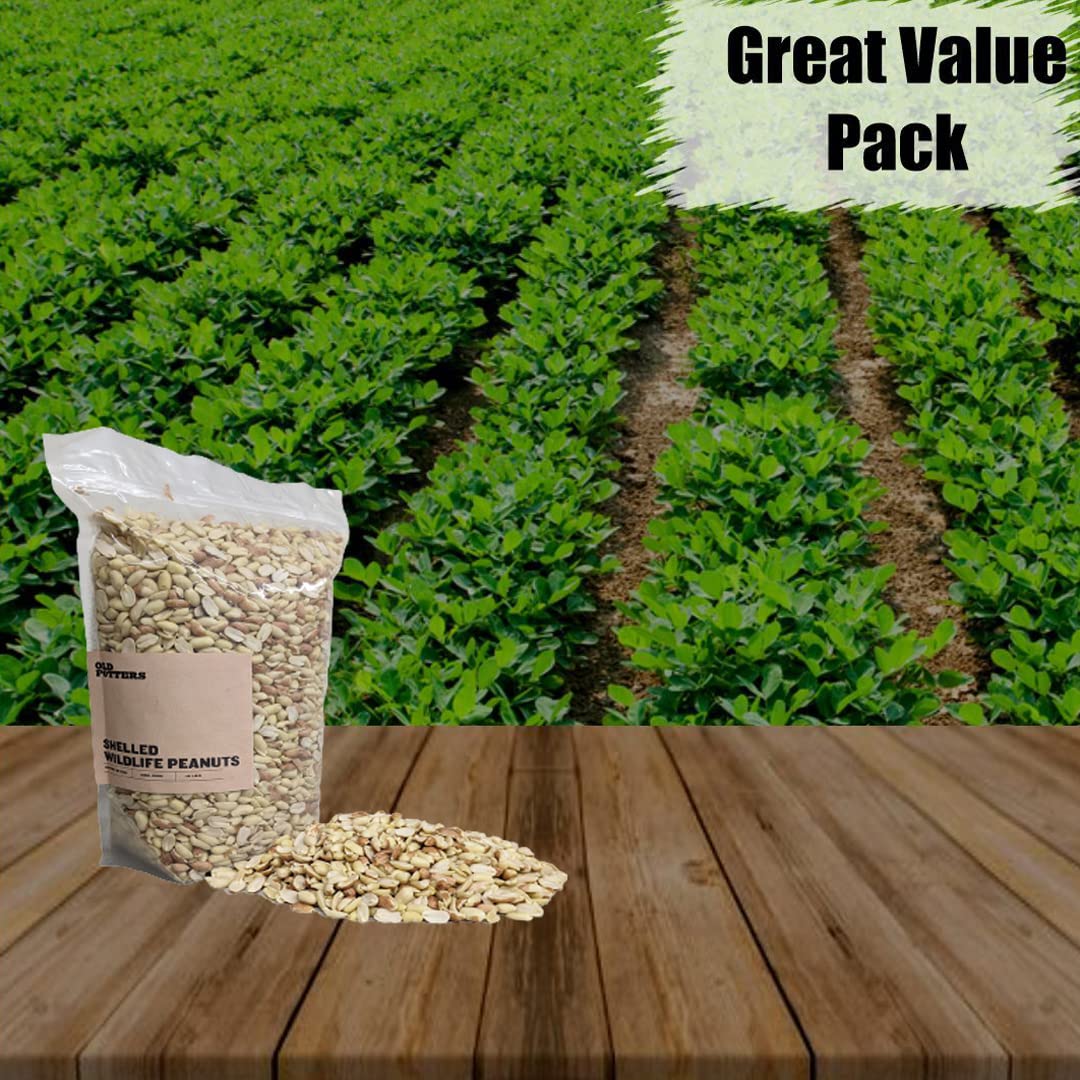 Old Potters Organic Shelled Peanuts 10 lbs on a table