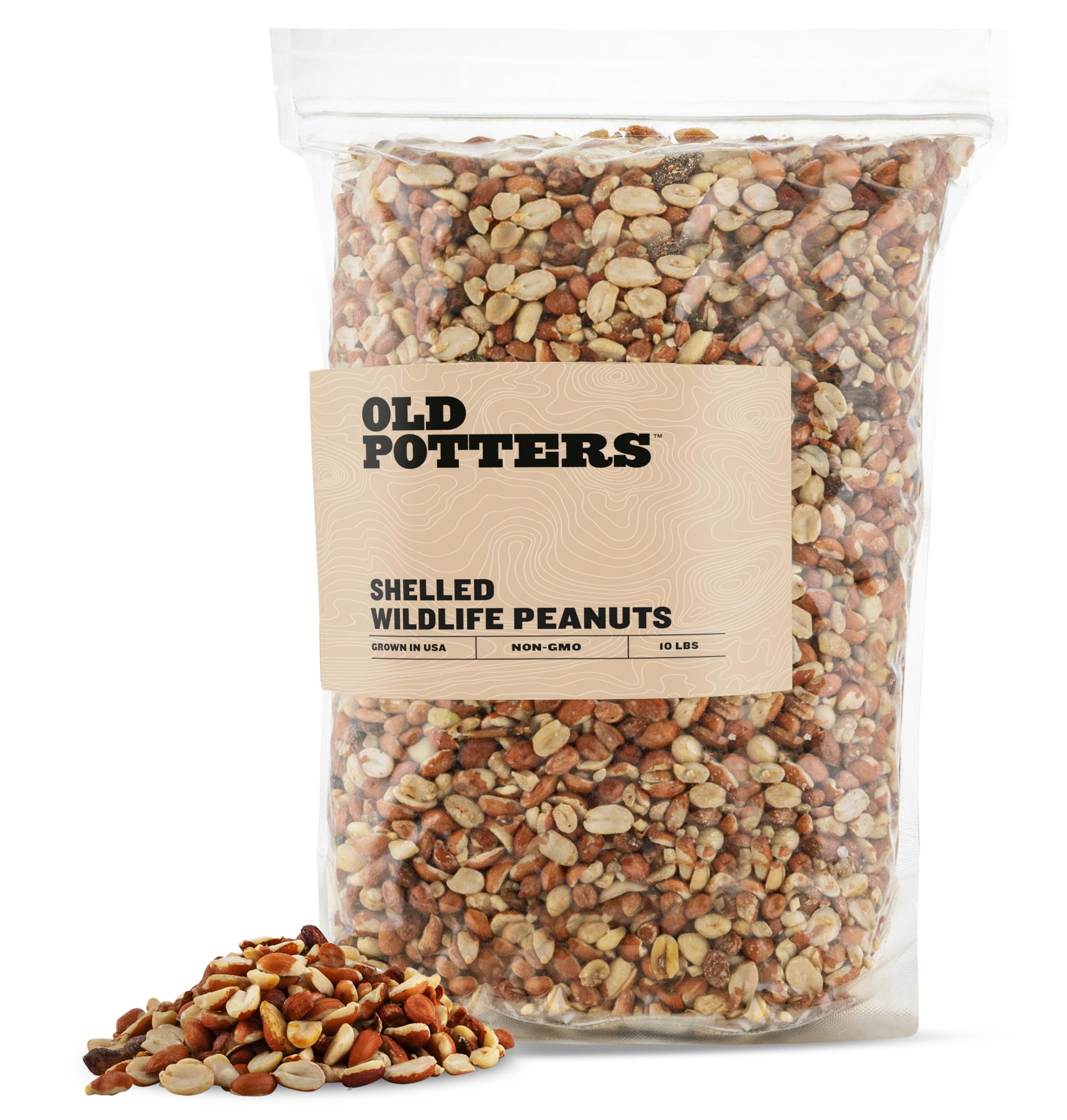 Old Potters Organic Shelled Peanuts 10 lbs package front view