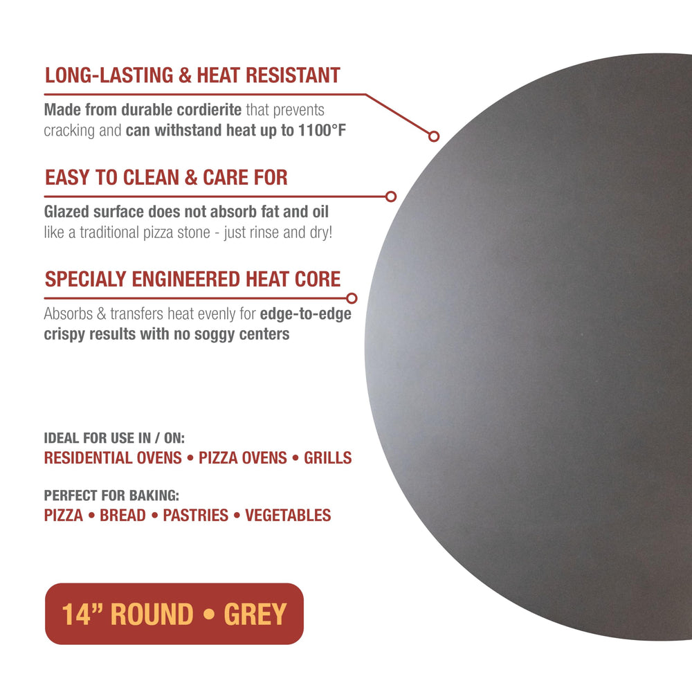 Old Stone pizza stone close-up of glazed surface