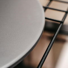 Old Stone pizza stone side view showing thickness