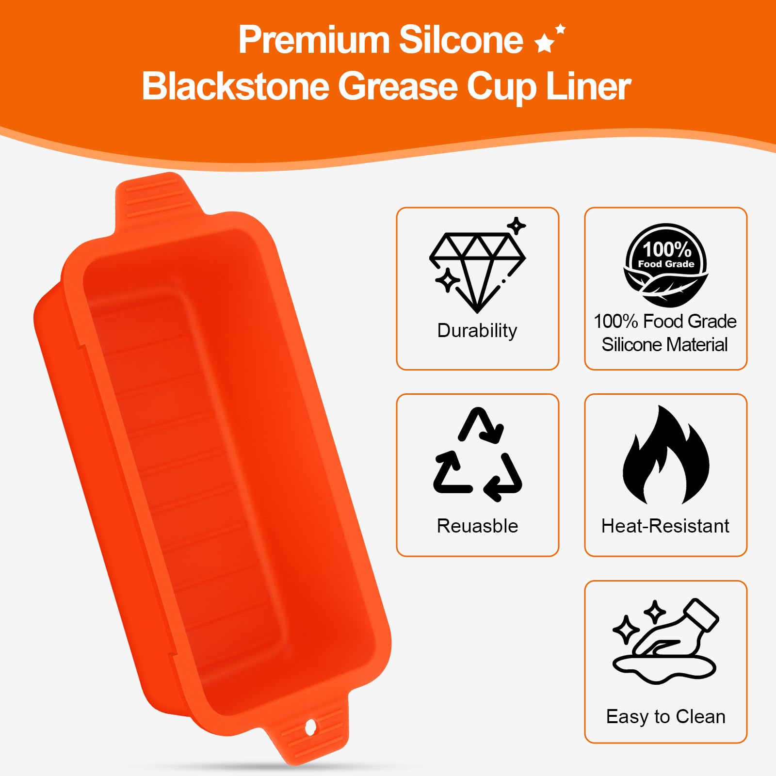 Oliggive silicone grease cup liners with grease drips