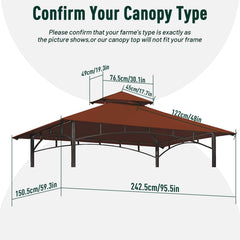 OLILAWN grill gazebo canopy roof showing double-layer vented design