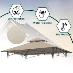 OLILAWN Grill Gazebo Canopy Roof waterproof feature close-up