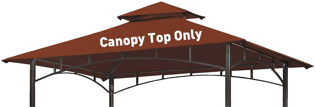 OLILAWN grill gazebo replacement canopy roof in burgundy color, front view