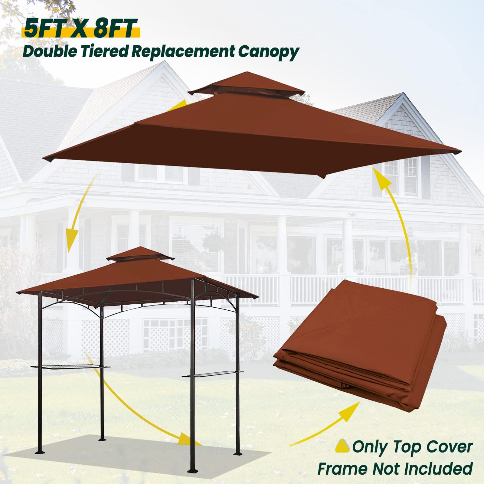 OLILAWN replacement canopy top with waterproof PU coating
