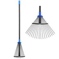 Oliynedy Adjustable Metal Leaf Rake front view with expandable head