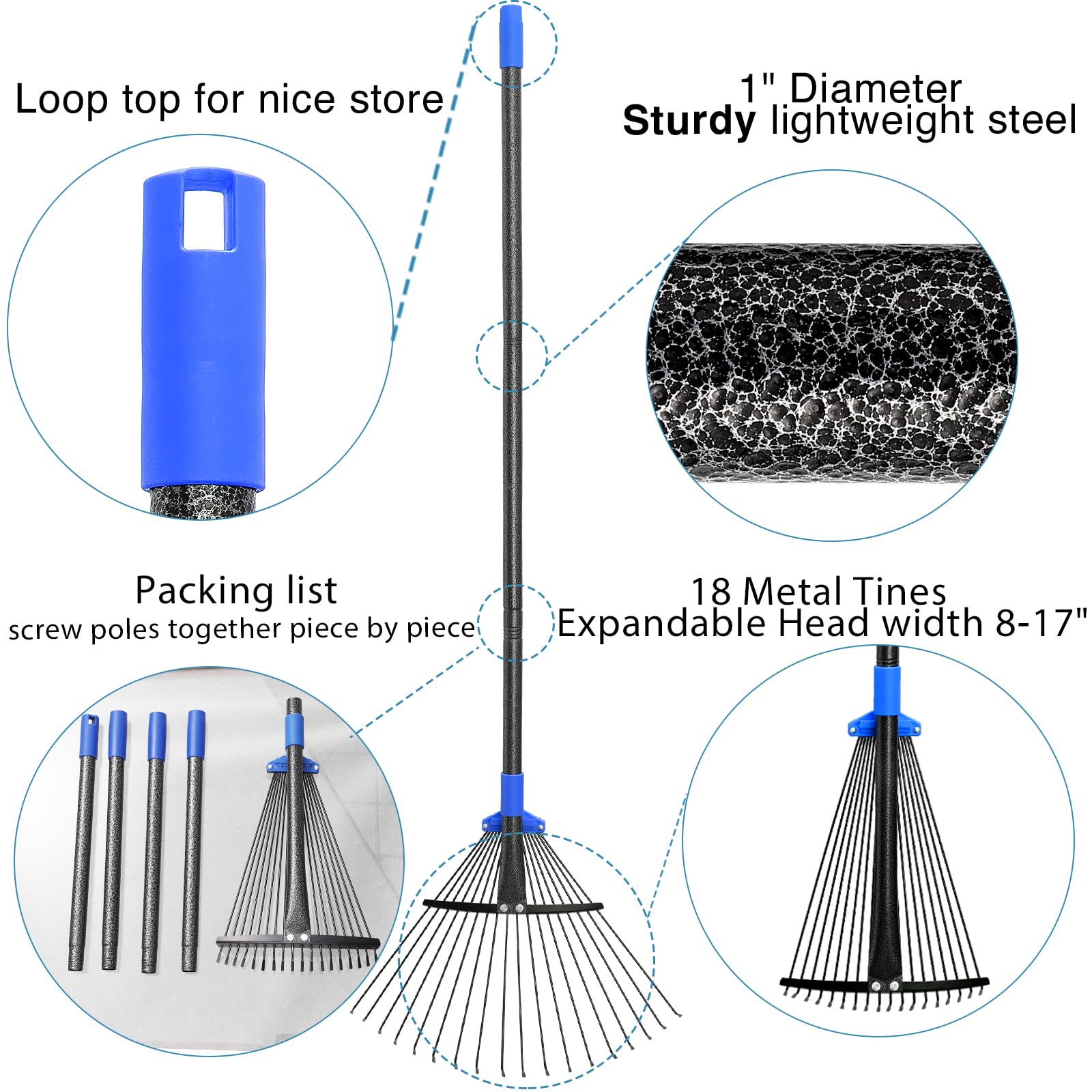Oliynedy Rake demonstrating its compact design for easy storage